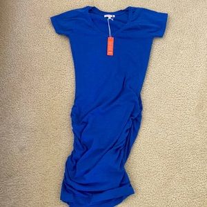 Brand New Sundry Ruched V-neck mini dress Sz 0